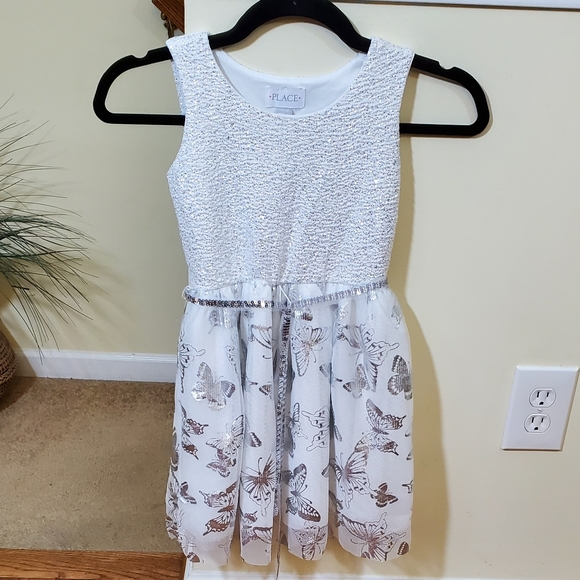 The Children's Place Other - Children's Place White Metallic Girls Dress